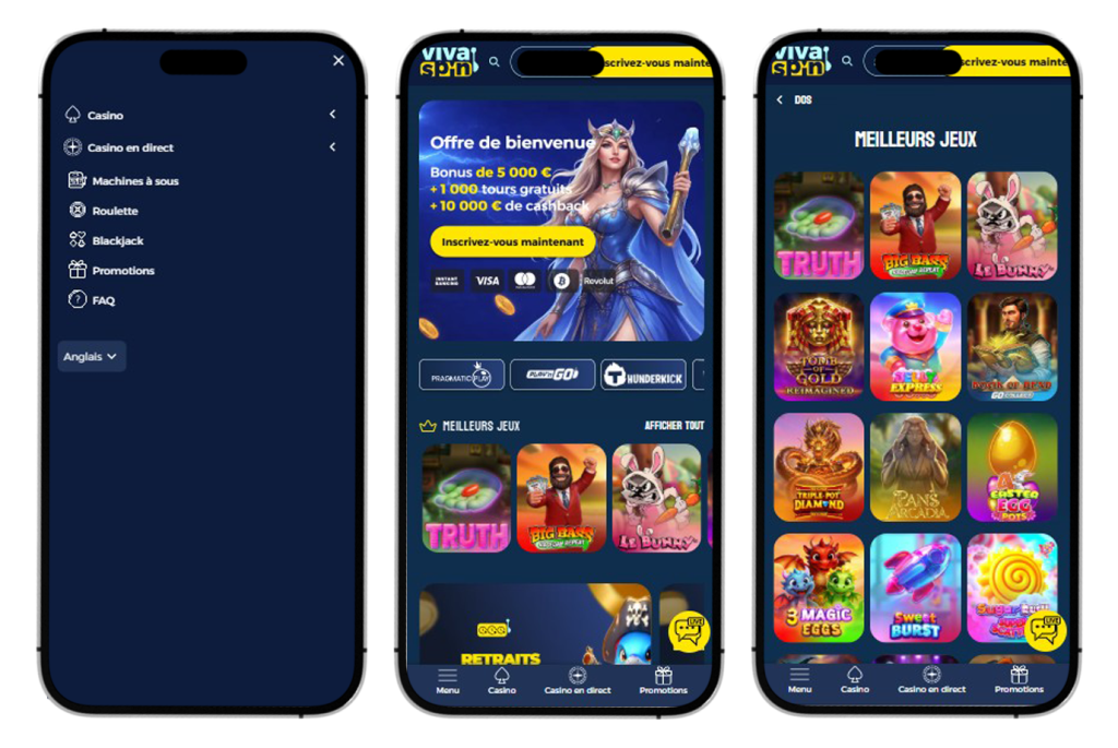 VIva Spin Casino Jouer sur mobile
