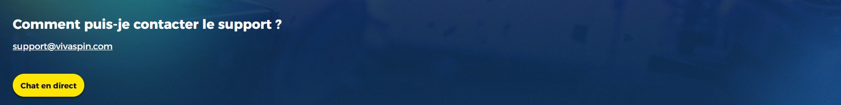 VIva Spin Casino support